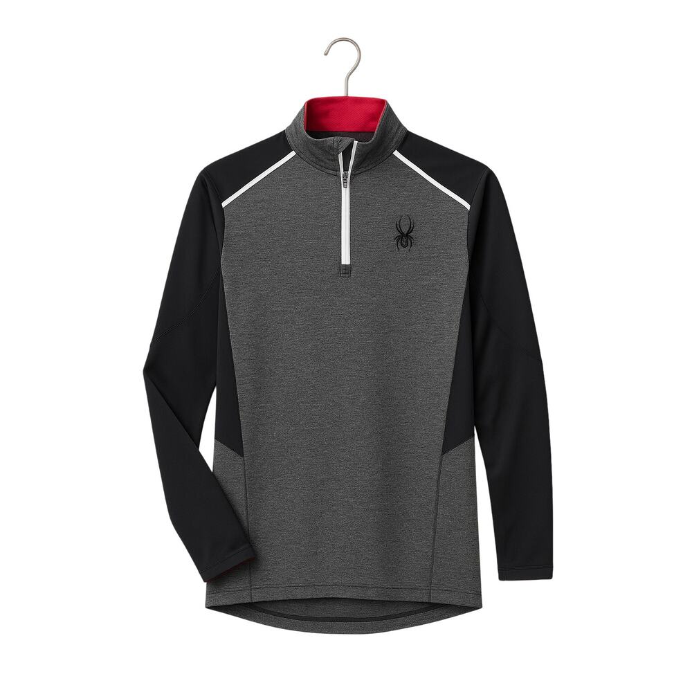 Spyder Men’s Medium Gray Black Quarter Zip Performance Pullover